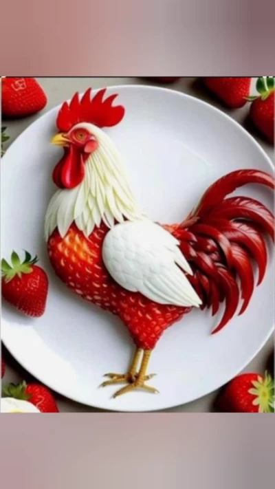 هنرمند چینی با میکس میوه های باغش اثری جهانی از خودش بجا گذاشت