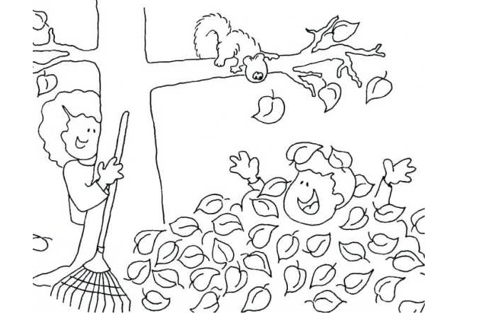 نقاشی پاییز / کاربرگ پاییز / نقشی پاییز کودکانه