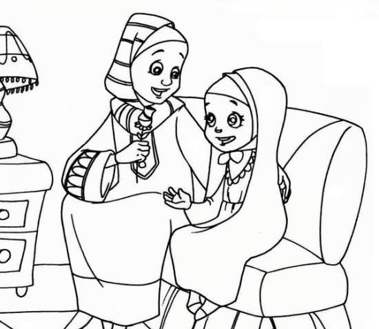 20 نقاشی کودکانه با موضوع روز دختر برای رنگ آمیزی