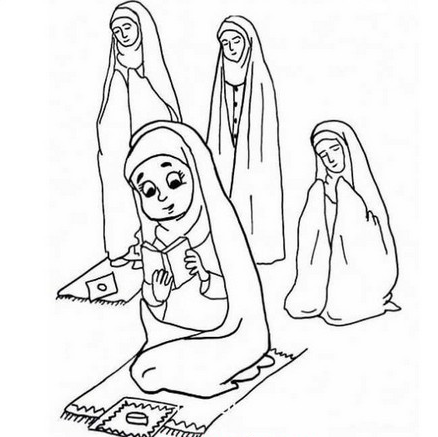 نقاشی نماز / رنگ آمیزی نقاشی نماز / نقاشی نماز عید فطر / نقاشی کودکانه نماز
