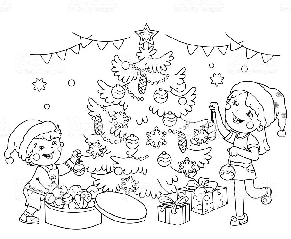 نقاشی درخت کریسمس واقعی