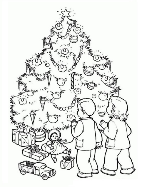 نقاشی درخت کریسمس واقعی