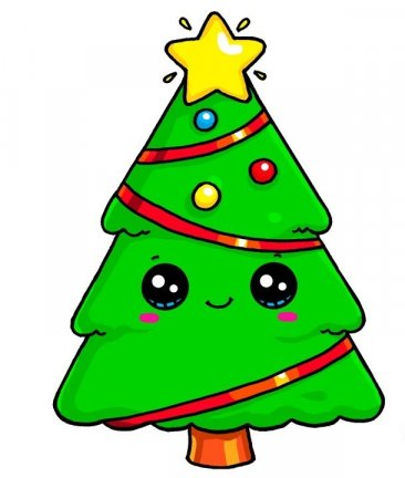 نقاشی درخت کریسمس واقعی