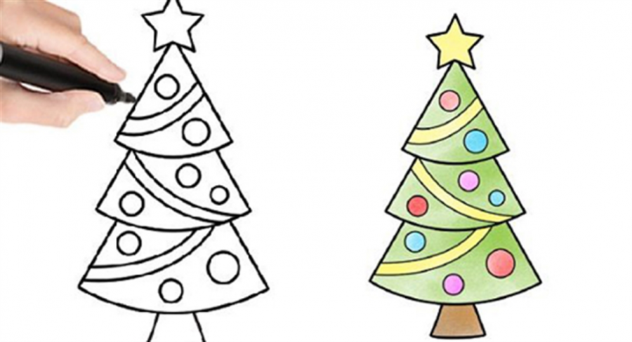 نقاشی درخت کریسمس واقعی