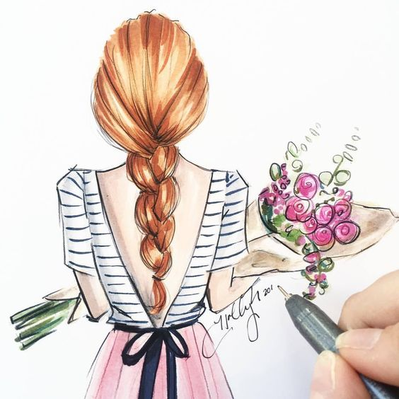 نقاشی دخترانه زیبا و آسان رنگی