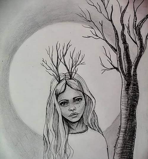 نقاشی دخترانه زیبا و آسان رنگی