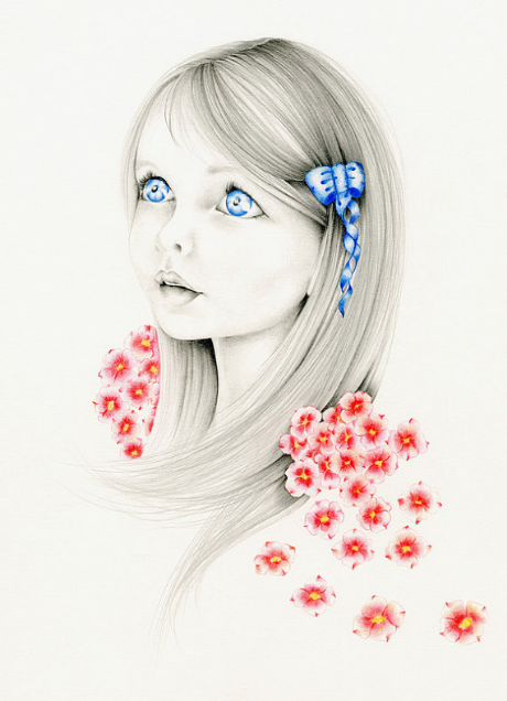 نقاشی دخترانه زیبا و آسان رنگی