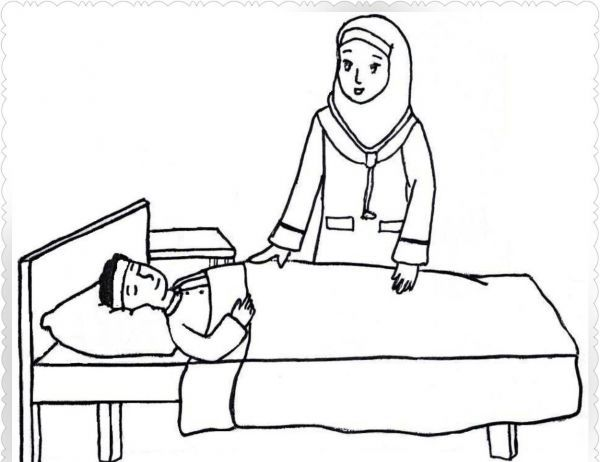 نقاشی روز پرستار | نقاشی کودکانه روز پرستار  | نقاشی پرستار و مریض | نقاشی در مورد روز پرستار و حضرت زینب