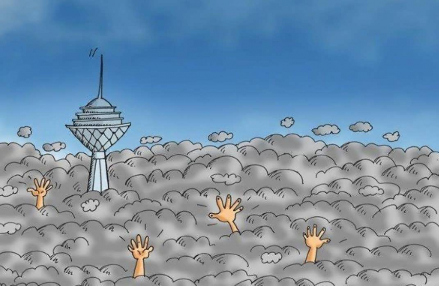 نقاشی آلودگی هوا / نقاشی آلودگی هوا برای رنگ آمیزی / نقاشی در مورد هوای پاک