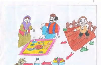 نقاشی تغذیه سالم کلاس ششم