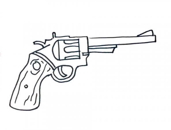 نقاشی تفنگ / نقاشی تفنگ کلت / نقاشی کودکانه تفنگ / آموزش کشیدن تفنگ