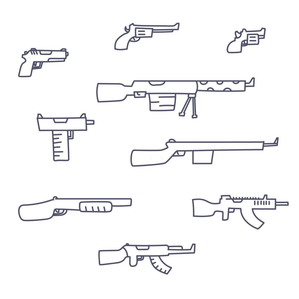 نقاشی تفنگ / نقاشی تفنگ کلت / نقاشی کودکانه تفنگ / آموزش کشیدن تفنگ