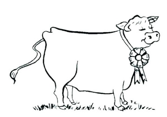 نقاشی گاو نقاشی گاو فانتزی / نقاشی گاو در مزرعه / نقاشی گاو با اشکال هندسی