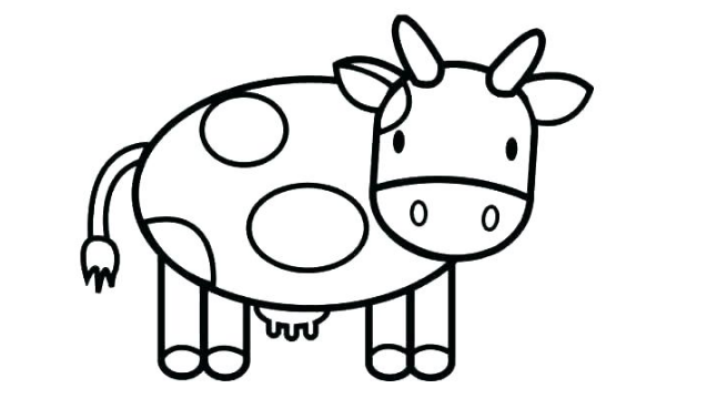 نقاشی گاو : 100 نقاشی گاو ساده و راحت برای رنگ آمیزی کودکان