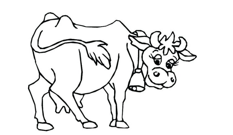 نقاشی گاو نقاشی گاو فانتزی / نقاشی گاو در مزرعه / نقاشی گاو با اشکال هندسی