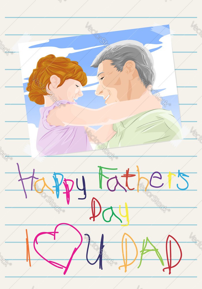 نقاشی روز پدر / نقاشی در مورد پدر / نقاشی ساده پدر / نقاشی کودکانه روز پدر