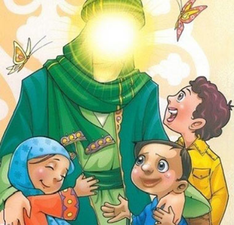 نقاشی امام علی / نقاشی حضرت علی / نقاشی با موضوع تولد حضرت علی / نقاشی ولادت امام علی (ع)