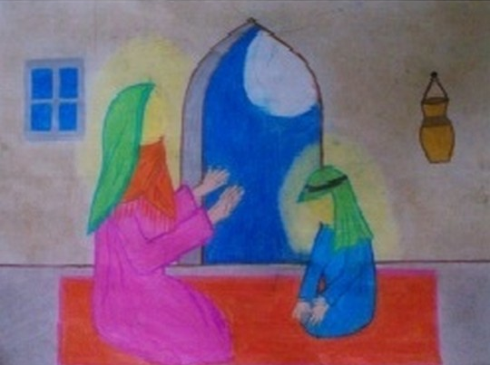 نقاشی در مورد حضرت زینب / نقاشی حضرت زینب / نقاشی کودکانه حضرت زینب