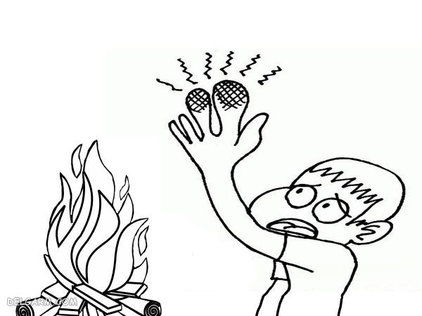 نقاشی آتش / نقاشی کودکانه آتش / نقاشی ساده آتش