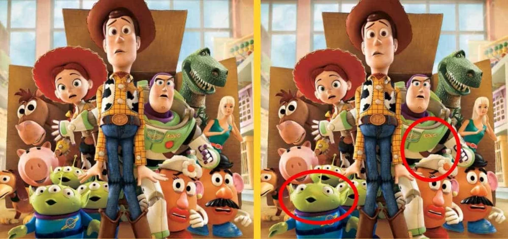 خیلی تیزی اگه ۲ تفاوت بین تصاویر Toy Story را پیدا کنی!