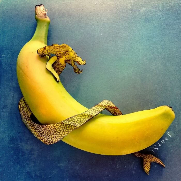 هنرمندی که موز را به شخصیت های محبوب فیلم ها و ... تبدیل می کند