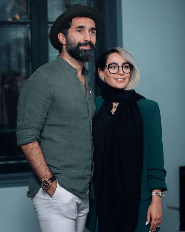سمانه پاکدل و همسرش در نمایشگاه عکس هادی کاظمی
