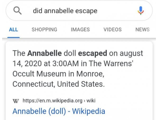 ماجرای گم شدن عروسک ترسناک آنابل چیست فرار عروسک آنابل از موزه حقیقت دارد ؟