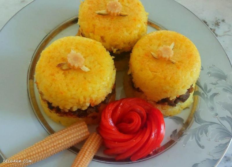 طرز تهیه شیرازی پلو قالبی