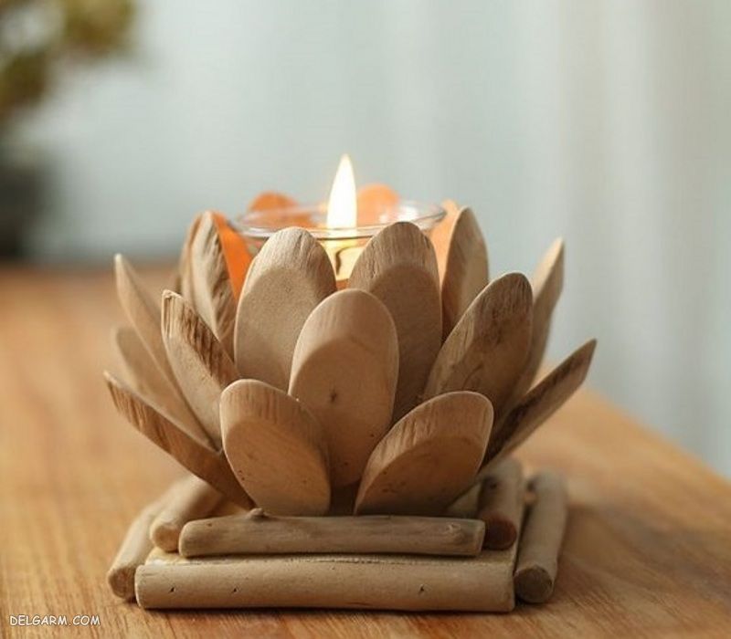 مدل جا شمعی چوبی