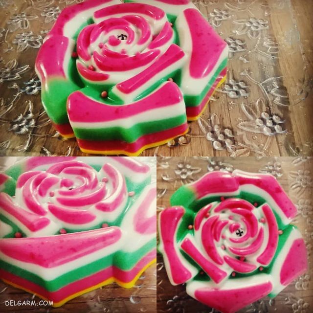 تزیین ژله به شکل گل برای شب یلدا