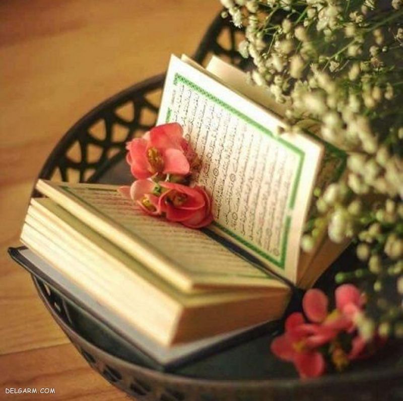 عکس قرآن و گل نرگس