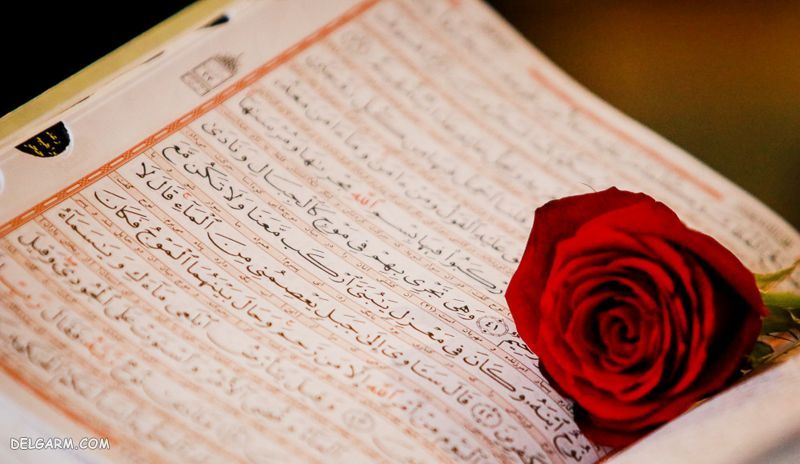عکس قرآن با گل پس زمینه گوشی