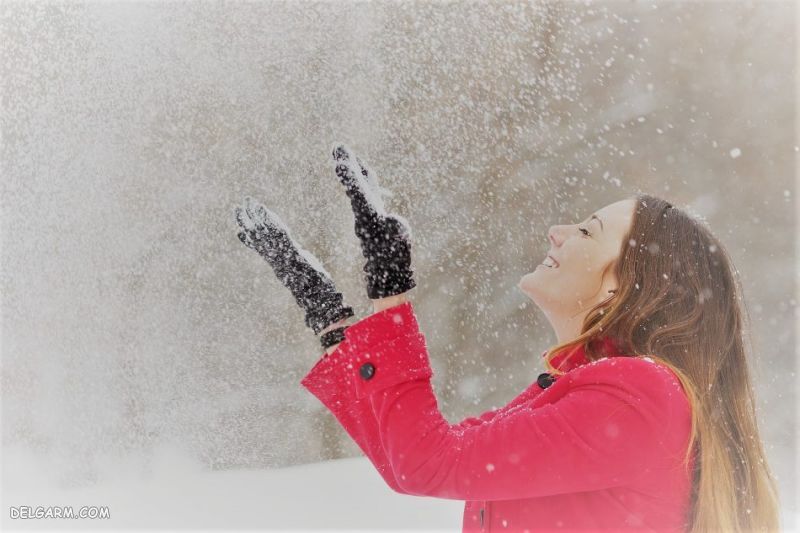 ژست عکس دخترانه در برف