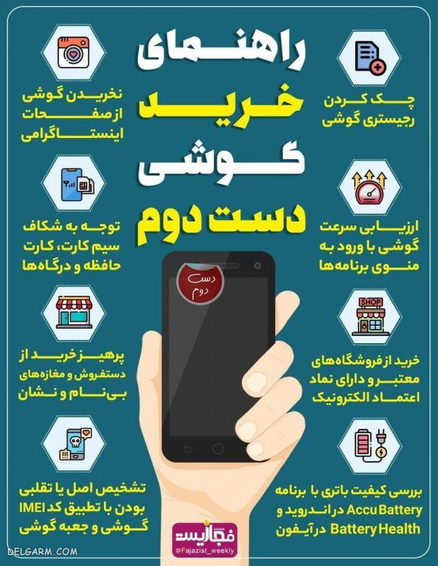 عکس راهنمای خرید گوشی دست دوم