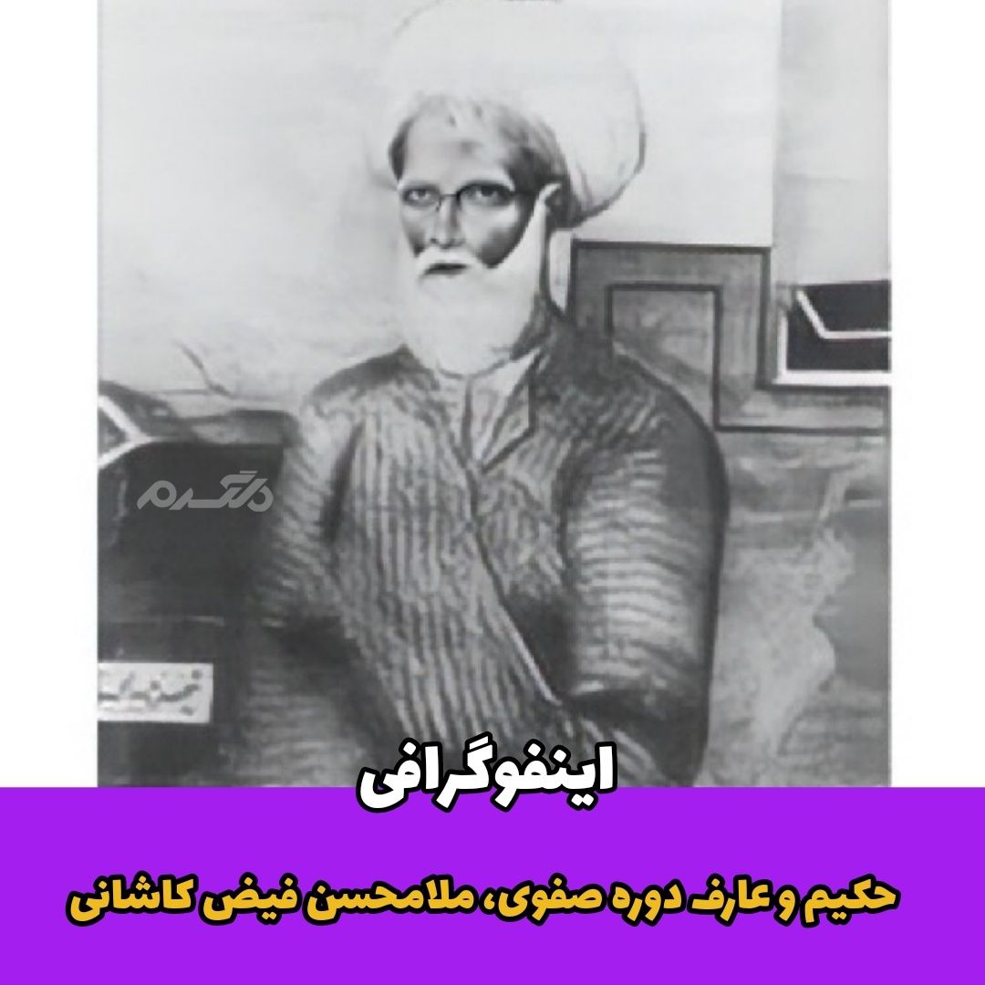 اینفوگرافی/ حکیم و عارف دوره صفوی، ملامحسن فیض کاشانی