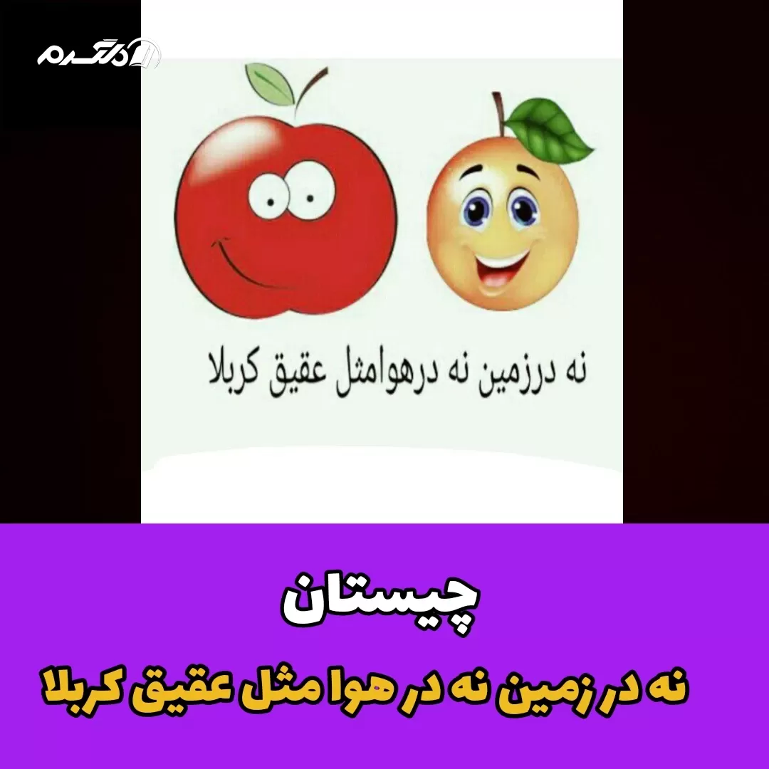 چیستان / نه در زمین نه در هوا مثل عقیق کربلا