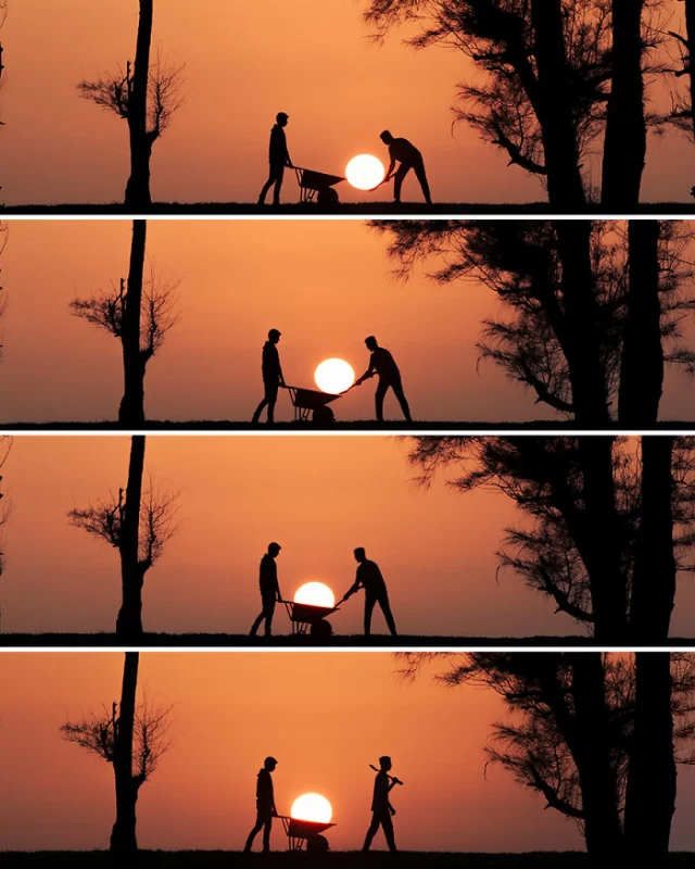 هنر ایجاد تصویرهای خیره کننده با خورشید و ماه