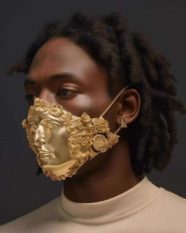 ماسک های طلایی قالبی، با الهام از دوره رنسانس