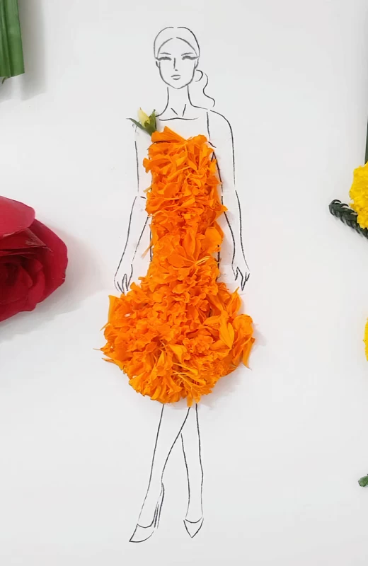 تصاویر منحصر به فرد که با استفاده از گلبرگ، برگ و ساقه گل ساخته شده است