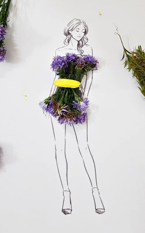 تصاویر منحصر به فرد که با استفاده از گلبرگ، برگ و ساقه گل ساخته شده است