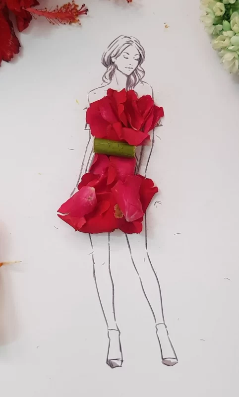 تصاویر منحصر به فرد که با استفاده از گلبرگ، برگ و ساقه گل ساخته شده است