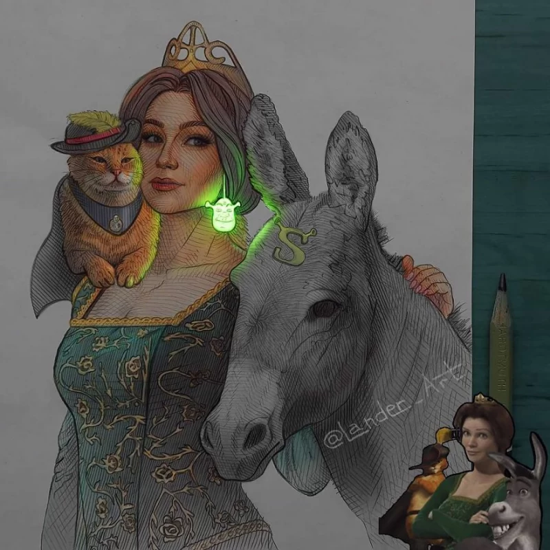 درخشش خیره کننده نقاشی های شاهزاده خانم های دیزنی و حیواناتشون