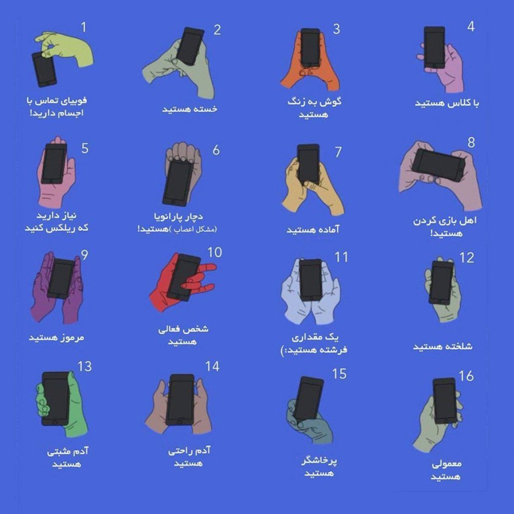 شخصیت شناسی /مدل گرفتن گوشی