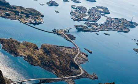 جاده زیبا و شگف انگیز اقیانوس اطلس، نروژ