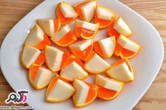 ژله پرتقالی زیبا بهترین خوراکی برای ولنتاین
