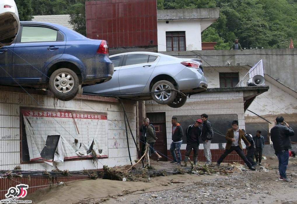طوفان و بارندگی شدید در یکی از استان های چین خسارات زیادی واردکرده است!