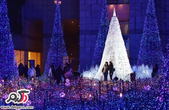 250 هزار لامپ ال ای دی در مرکز خریدی در توکیو ژاپن به مناسبت کریسمس