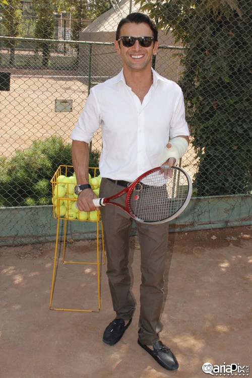 عکس‌های امین حیایی و امیرعلی دانایی در حال تنیس بازی