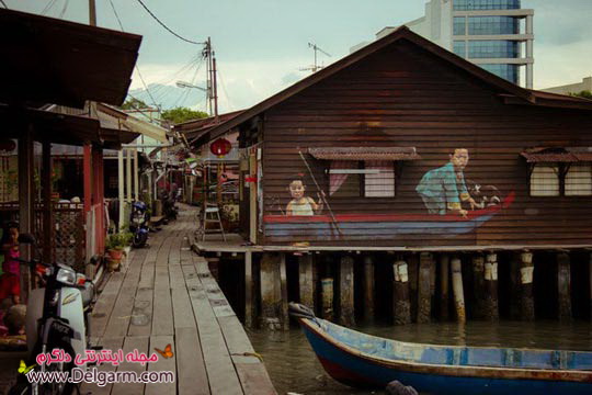 تصاویری از نقاشی دیواری هنرمندانه از هنرمندی در مالزی