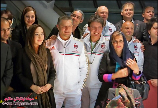 عکسی از نیکی کریمی و فاطمه معتمدآریا در کنار بازیکنان آث میلان